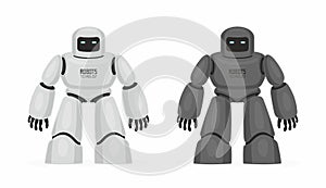 Two Robots. White and black