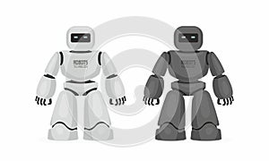 Two Robots. White and black