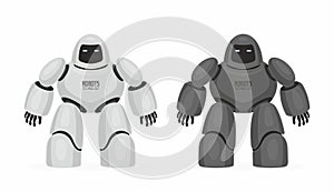 Two Robots. White and black