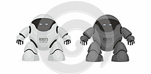 Two Robots. White and black