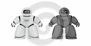 Two Robots. White and black