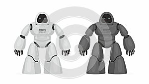 Two Robots. White and black