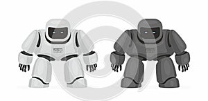Two Robots. White and black