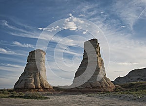 Two rock towers with the shape of elephant legs