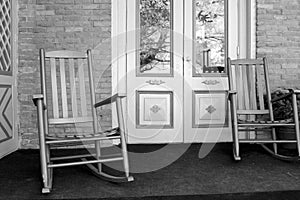 Two rocking chairs on front porch