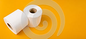 two rolls toilet paper. High quality and resolution beautiful photo