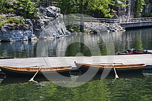 Two Row Boats in Mohonk Lake in New Paltz, New York