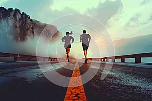 Two runners on jogging roads, embodying the pursuit of health