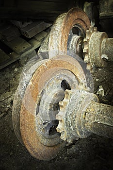 Two rusty axles