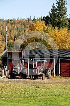 Two rusty old tractors