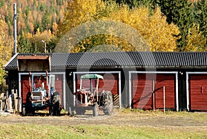 Two rusty old tractors