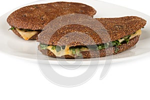 Two rye flatbred on a plate