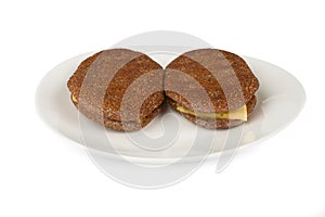 Two rye flatbred on a plate
