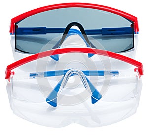 Two safety glasses isolated
