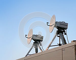 Two satellite parabolic antenna