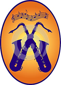 Two saxophones crossed