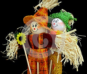 Two scarecrows