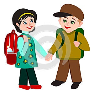 Two school children