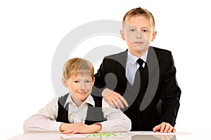 Two schoolboys photo