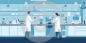 Two Scientists Working in a Laboratory Setting