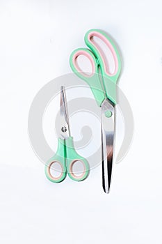 Two scissors isolate on white background.