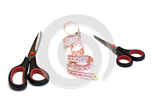 Two scissors and tape measure