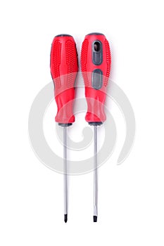 Two screwdrivers isolated on white