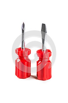 Two screwdrivers isolated on white