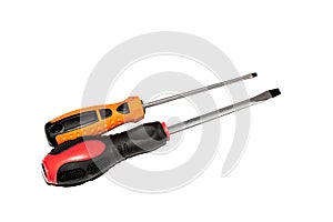 Two screwdrivers isolated on a white background