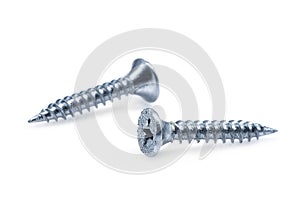 Two screws isolated on white