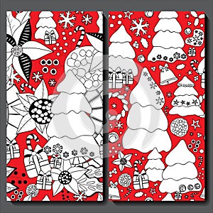 Two seamless christmas pattern. stoc illustration
