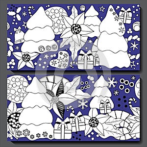 Two seamless christmas pattern