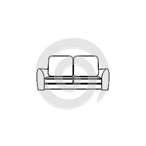two seater sofa icon. Element of furniture for mobile concept and web apps. Thin line  icon for website design and development,