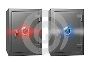 Two secure safes with digital locks