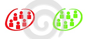 Two separated customer target groups