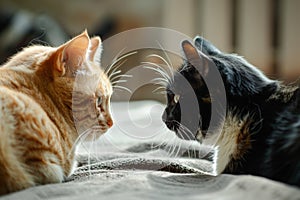Two Serious Cats are Talking, Cats Conversation, a Conversation of Domestic Animals, Cats Chatter