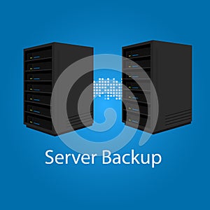 Two server backup redundancy mirror for recovery and performance