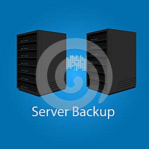 Two server backup redundancy mirror for recovery and performance photo