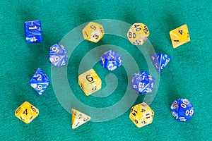 Two sets of dices for Dungeons and Dragons game