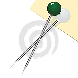 Two sewing pins