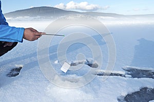 Two shadows on a snow Conceptual photography Internet phishing Financial fraud