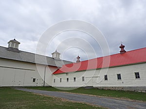 Two Shaker barns joined together at Watervliet Colonie Albany NYS