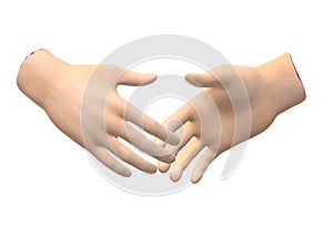 Two shaking hands reaching out for each other