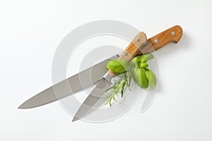 Two sharp kitchen knives