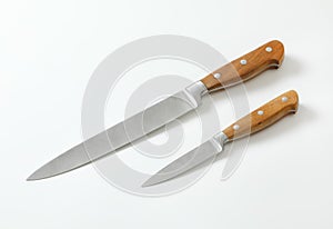 Two sharp kitchen knives