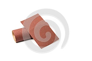 Two sheets of sand paper isolated on a white background