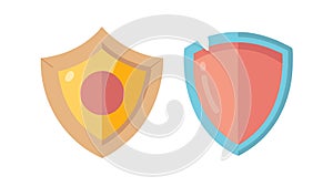 Two Shields, Dual Protection and Security, vector design Generative AI