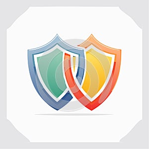 Two Shields Icon for Security and Defense