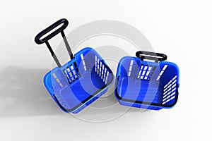 Two Shopping Baskets With a white background