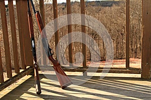 Two shot guns at sporting clay range